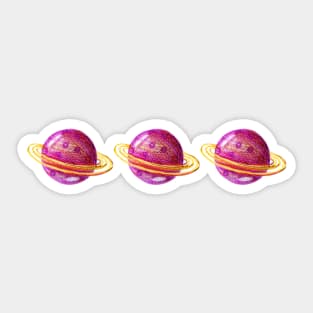 Saturn planets pattern Sticker